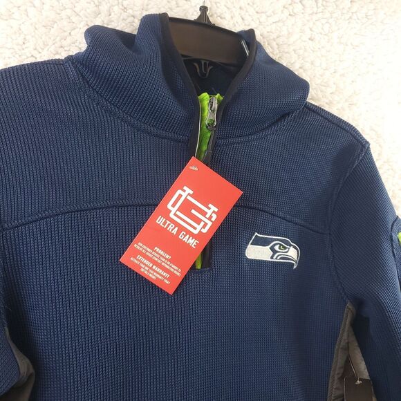 Seattle Seahawks Jacket Kids L 14 / 16 Quarter zip NFL Team Apparel New - Picture 7 of 16
